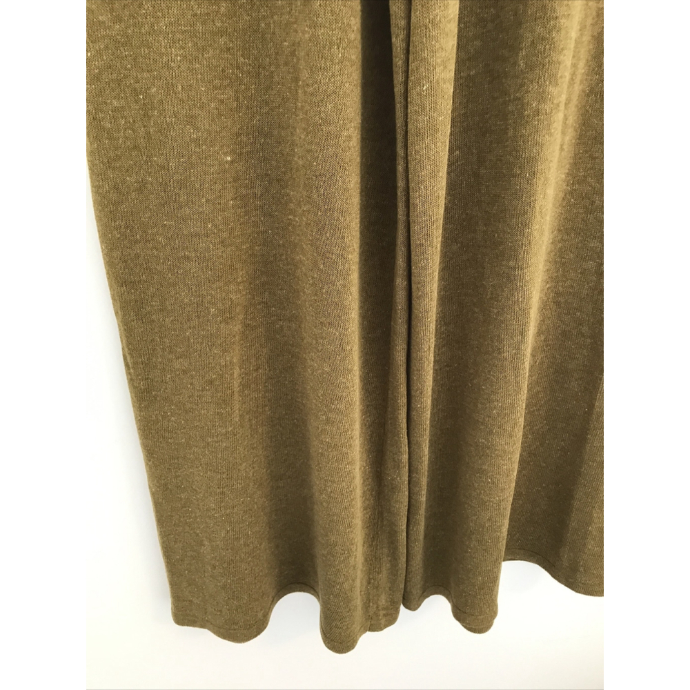 Zara khaki green linen knit flared palazzo pants NWT Size M Semi-Sheer - Picture 5 of 7